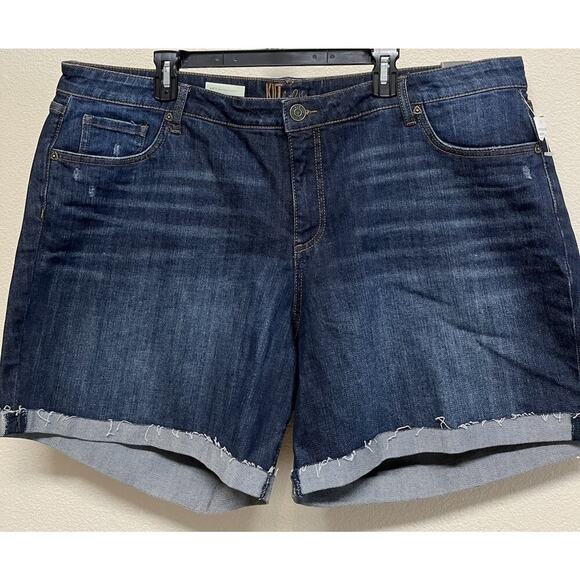Kut from the Kloth Katy Boyfriend Denim Blue Shorts Plus Size 20W 6.5" new - Picture 6 of 12